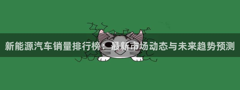 摩根娱乐注册:新能源汽车销量排行榜:最新市场动态与未来趋势预